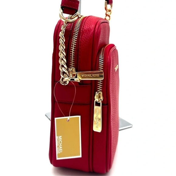 Michael Kors Medium NS Chain Xbody Bag Red/ Gold (NWT) - Picture 4 of 10